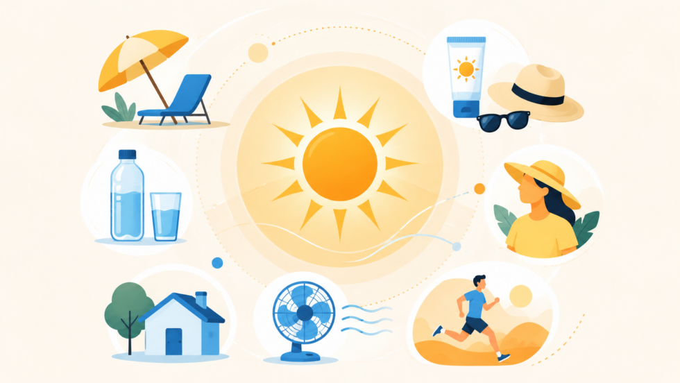 Hitzewelle Schweiz richtig überstehen: die goldenen Regeln des BAG, Verhaltenstipps für Körper und Wohnung, aktuelle Hitzerekorde, Warnstufen von MeteoSchweiz und wer besonders gefährdet ist – kompakt erklärt.