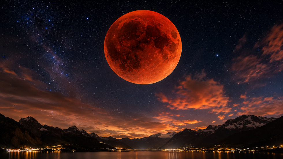 Blutmond Schweiz 2026: Am 28. August ist eine partielle Mondfinsternis sichtbar. Alle Schweizer Uhrzeiten für Zürich, Bern, Basel und Genf sowie Fakten zum roten Mond und zur Sichtbarkeit. im Detail.