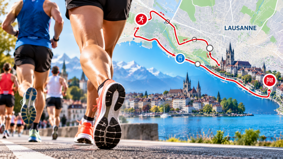 Lausanne Marathon 2026 am 25. Oktober: Startzeiten, Wendepunkte Paudex, Cully und Vevey, Strassensperrungen, Parkverbote, Verpflegung und die besten Zuschauerplätze.