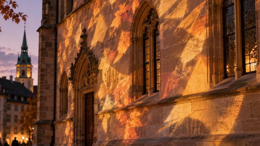 Wochenende Schweiz 17. und 18. Oktober 2026: Lichtprojektion auf einer historischen Sandsteinfassade